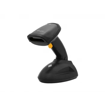 Leitor de códigos de barras Equip sem fios 1D laser, longo alcance, com suporte