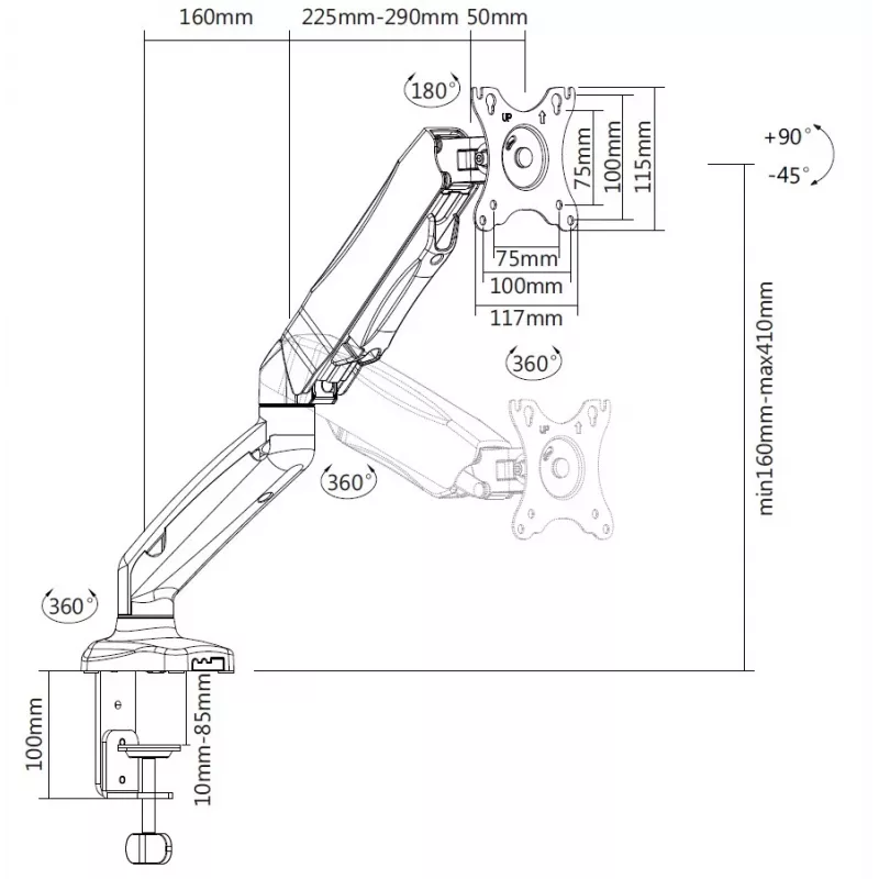 Suporte de secretária para monitor interativo Equip 13