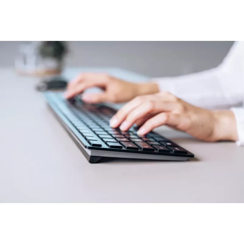 Teclado CHERRY KW 9100 fino Universal RF Wireless + Bluetooth preto