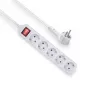 Extensão elétrica ACT com interruptor iluminado e ficha plana, 5 tomadas, 1,5 m, branco
