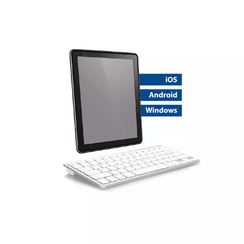 Teclado Bluetooth portátil ACT, layout Azerty/BE, sem fios, branco, 75%
