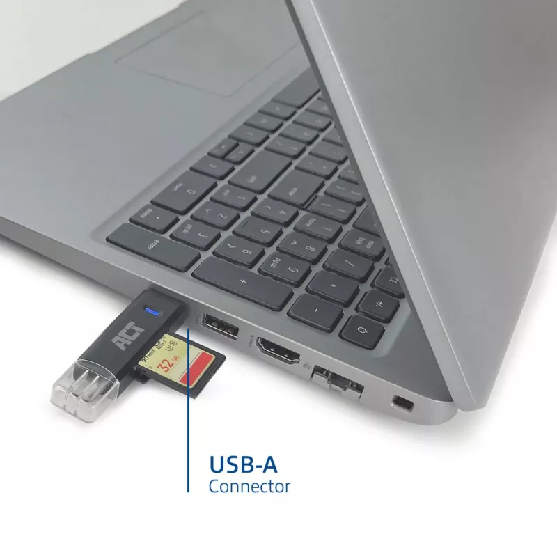Leitor de cartões ACT USB-C/USB-A 3.0 preto
