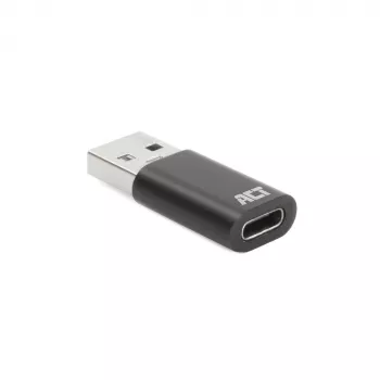 Adaptador ACT AC7376 USB-A macho para USB-C fêmea, preto