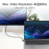Cabo ACT USB 3.0 10Gbps 60W USB Type-C (reto) para USB Type-C (angular à esquerda/direita), 0,5 metros