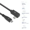 Cabo ACT USB 3.0 10Gbps 60W USB Type-C (reto) para USB Type-C (angular à esquerda/direita), 3 metros