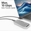 Cabo ACT USB 3.0 10Gbps 60W USB Type-C (reto) para USB Type-C (angular à esquerda/direita), 3 metros