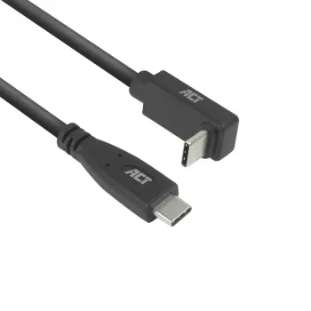 Cabo ACT USB 3.0 10Gbps 60W USB Type-C (direito) para USB Type-C (angular para cima/baixo), 2 metros