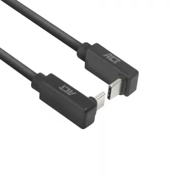 Cabo ACT USB 3.0 10Gbps 60W USB Type-C (angular para cima/baixo) para USB Type-C (angular para cima/baixo), 0,5 metros