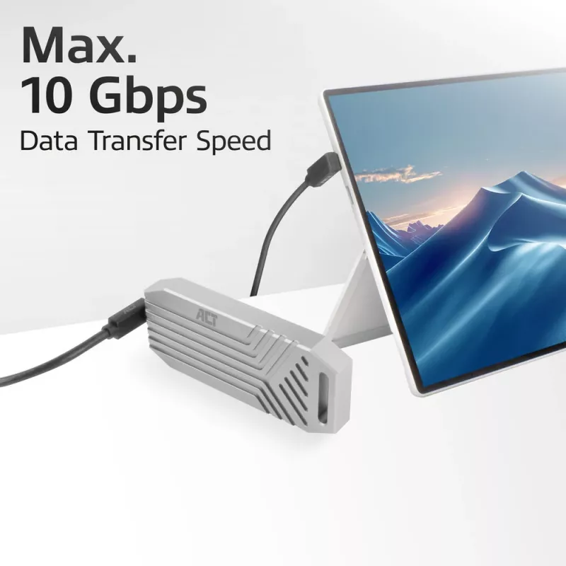 Cabo ACT USB 3.0 10Gbps 60W USB Type-C (angular para cima/baixo) para USB Type-C (angular para cima/baixo), 1 metro