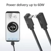 Cabo ACT USB 3.0 10Gbps 60W USB Type-C (angular para cima/baixo) para USB Type-C (angular para cima/baixo), 2 metros