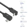 Cabo ACT USB 3.0 10 Gbit/s 60 W USB Type-C (curvado à esquerda/direita) para USB Type-C (curvado para cima/baixo), 0,5 metros