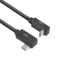 Cabo ACT USB 3.0 10 Gbit/s 60 W USB Type-C (curvado à esquerda/direita) para USB Type-C (curvado para cima/baixo), 1 metro