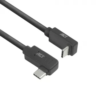 Cabo ACT USB 3.0 10Gbps 60W USB Type-C (angular para a esquerda/direita) para USB Type-C (angular para cima/baixo), 2 metros