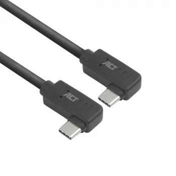 Cabo ACT USB 3.0 10Gbps 60W USB Type-C® (angular para a esquerda/direita) para USB Type-C® (angular para a esquerda/direita), 2 metros