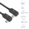 Cabo ACT USB 3.0 10Gbps 60W USB Type-C® (angular para a esquerda/direita) para USB Type-C® (angular para a esquerda/direita), 2 metros