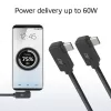 Cabo ACT USB 3.0 10Gbps 60W USB Type-C® (angular para a esquerda/direita) para USB Type-C® (angular para a esquerda/direita), 2 metros