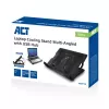 Suporte para portátil ACT com ventoinha, 5 alturas ajustáveis, hub de 2 portas