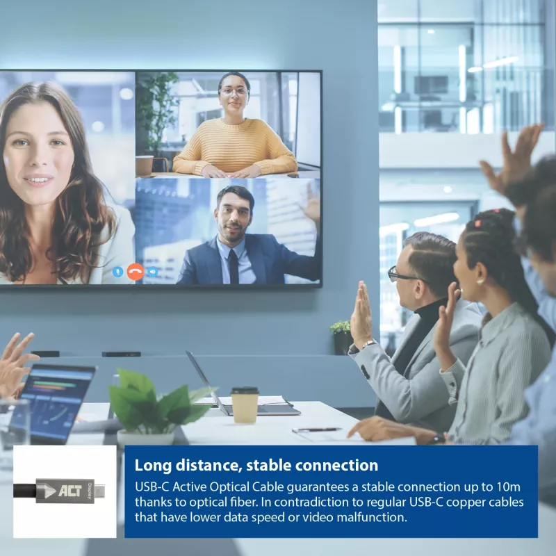 Cabo de ligação USB-C 3.2 Gen2 Active Optical (AOC) ACT, 3 m