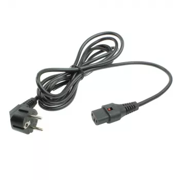 Cabo de alimentação ACT CEE 7/7 macho (curvado) - C13 IEC Lock preto 5 m, EL269S