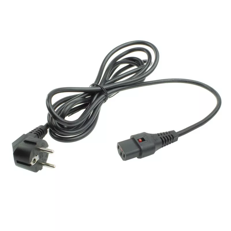 Cabo de alimentação ACT CEE 7/7 macho (curvado) - C13 IEC Lock preto 5 m, EL269S