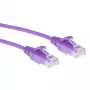 Cabo de rede patch Slimline Datacenter ACT lilás 0,5 m LSZH U/UTP CAT6 sem patilhas com fichas RJ45