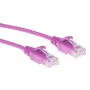 Cabo de rede patch Slimline Datacenter ACT rosa 1,5 m LSZH U/UTP CAT6 sem patilhas com fichas RJ45