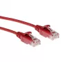 Cabo de rede patch Slimline para centro de dados ACT vermelho 1 m LSZH U/UTP CAT6 sem patilhas com fichas RJ45