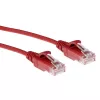 Cabo de rede patch Slimline para centro de dados ACT vermelho 0,25 m LSZH U/UTP CAT6 com fichas RJ45