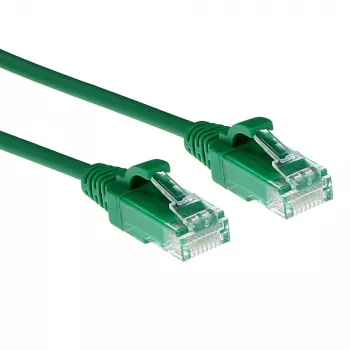 Cabo de rede patch Slimline Datacenter ACT verde 2 m LSZH U/UTP CAT6 com fichas RJ45