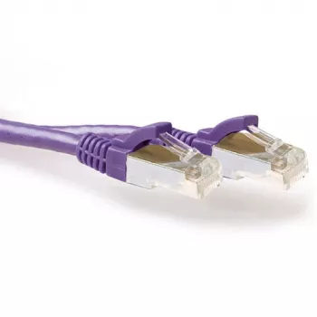 Cabo de rede patch ACT lilás 20,00 m SFTP CAT6A, sem patilhas, com fichas RJ45