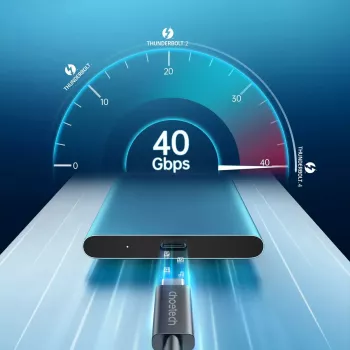 Cabo USB-C para USB-C Thunderbolt 4 CHOETECH — 40 Gbit/s, carregamento 100 W