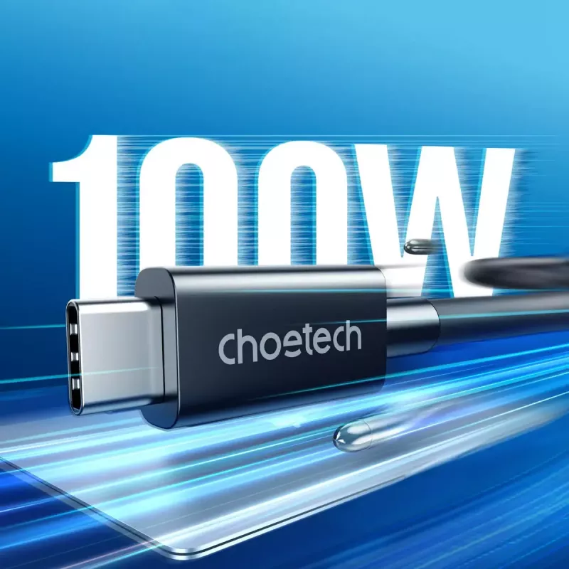 Cabo USB-C para USB-C Thunderbolt 4 CHOETECH — 40 Gbit/s, carregamento 100 W