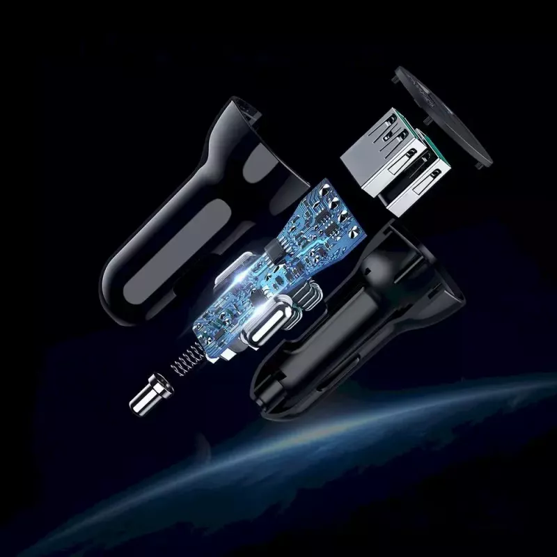 Fonte de alimentação CHOETECH C0051 dual USB-A 36W QC3.0, preto