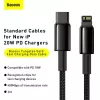 Cabo Baseus Tungsten Gold 1 m preto Lightning para USB C