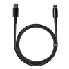 Cabo Baseus Tungsten Gold 1 m preto Lightning para USB C
