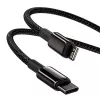 Cabo Baseus Tungsten Gold 1 m preto Lightning para USB C