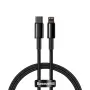 Cabo Baseus Tungsten Gold 1 m preto Lightning para USB C
