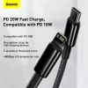 Cabo Baseus Tungsten Gold 2 m preto Lightning USB C