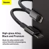 Cabo Baseus Tungsten Gold 2 m preto Lightning USB C