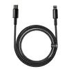 Cabo Baseus Tungsten Gold 2 m preto Lightning USB C