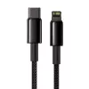 Cabo Baseus Tungsten Gold 2 m preto Lightning USB C