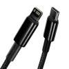 Cabo Baseus Tungsten Gold 2 m preto Lightning USB C