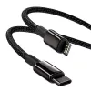 Cabo Baseus Tungsten Gold 2 m preto Lightning USB C