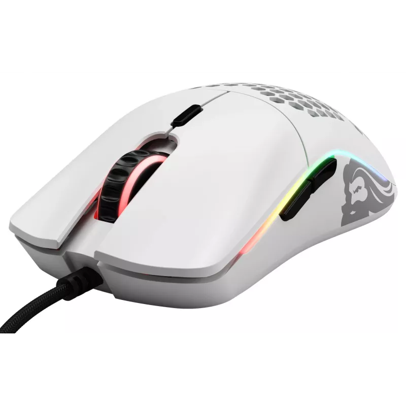 Rato Glorious Gaming Glorious Model O Regular (branco), para destro, ótico, USB Type-A, 12000 DPI, branco