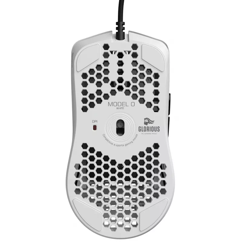 Rato Glorious Gaming Glorious Model O Regular (branco), para destro, ótico, USB Type-A, 12000 DPI, branco