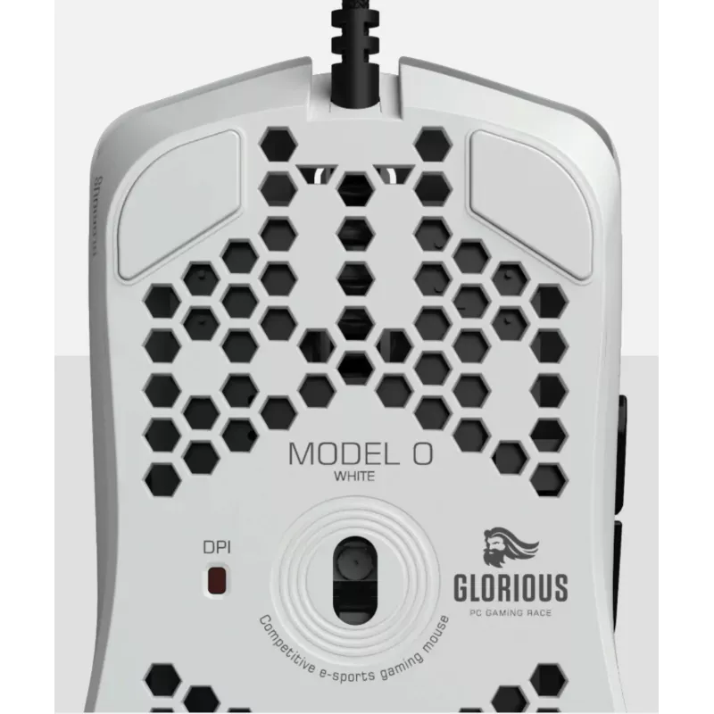 Rato Glorious Gaming Glorious Model O Regular (branco), para destro, ótico, USB Type-A, 12000 DPI, branco