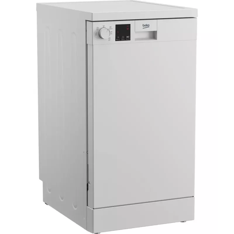 Máquina de lavar loiça estreita de instalação livre BEKO DVS05024W — 10 conjuntos de louça, 45 cm, 49 dB, classe energética E