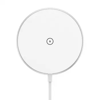Carregador magnético sem fios CHOETECH T580 15W branco — base de carregamento magnética Qi sem fios