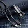 Carregador de interior Choetech TC0008 preto isqueiro de automóvel carregamento rápido