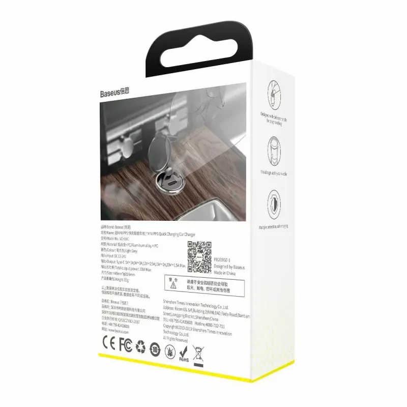 Carregador de parede Baseus VCHX-B0G 30W com suporte QC4.0 e PD3.0